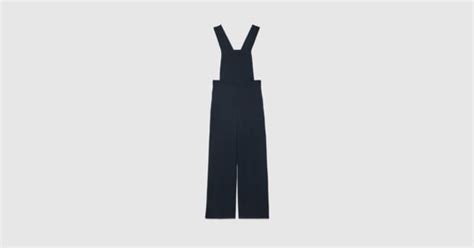 Wool dungarees with Gucci label in dark blue 